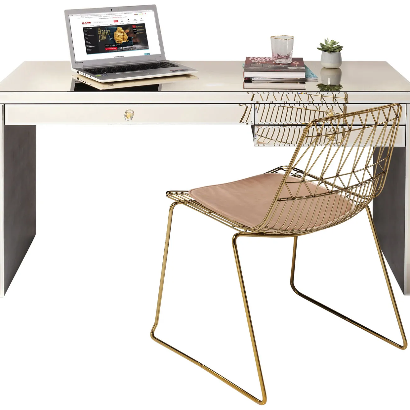 KARE Design Bureaux|Bureau Luxury Champagne 140X60Cm