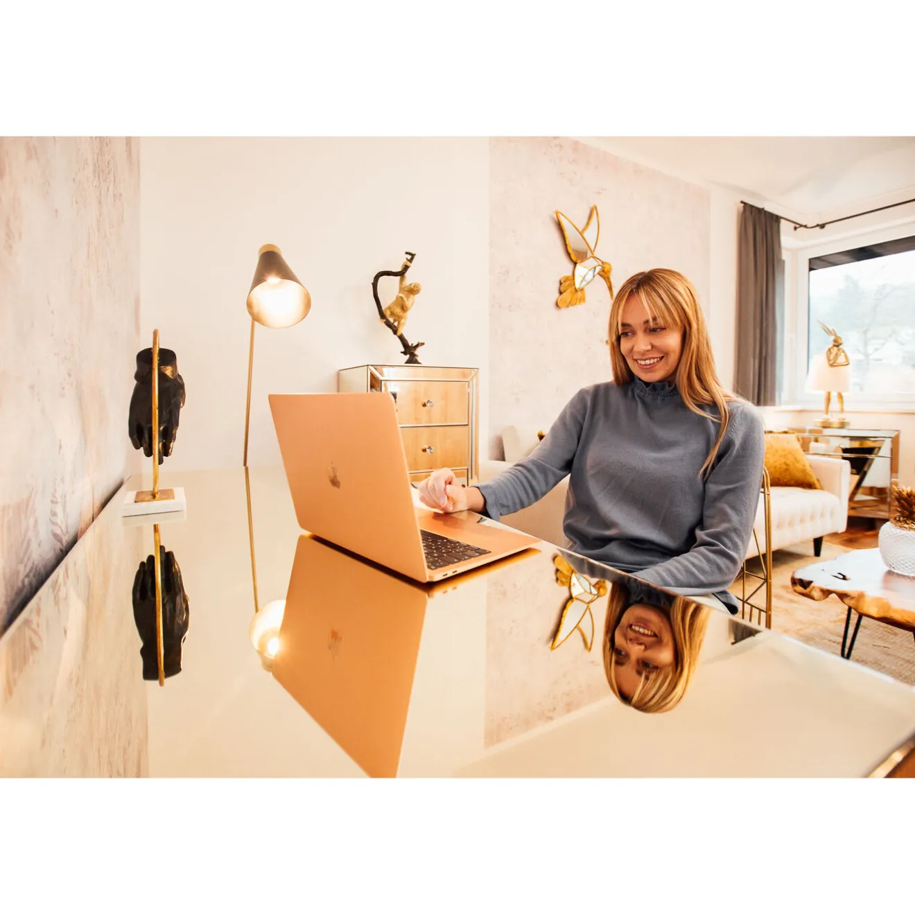 KARE Design Bureaux|Bureau Luxury Champagne 140X60Cm