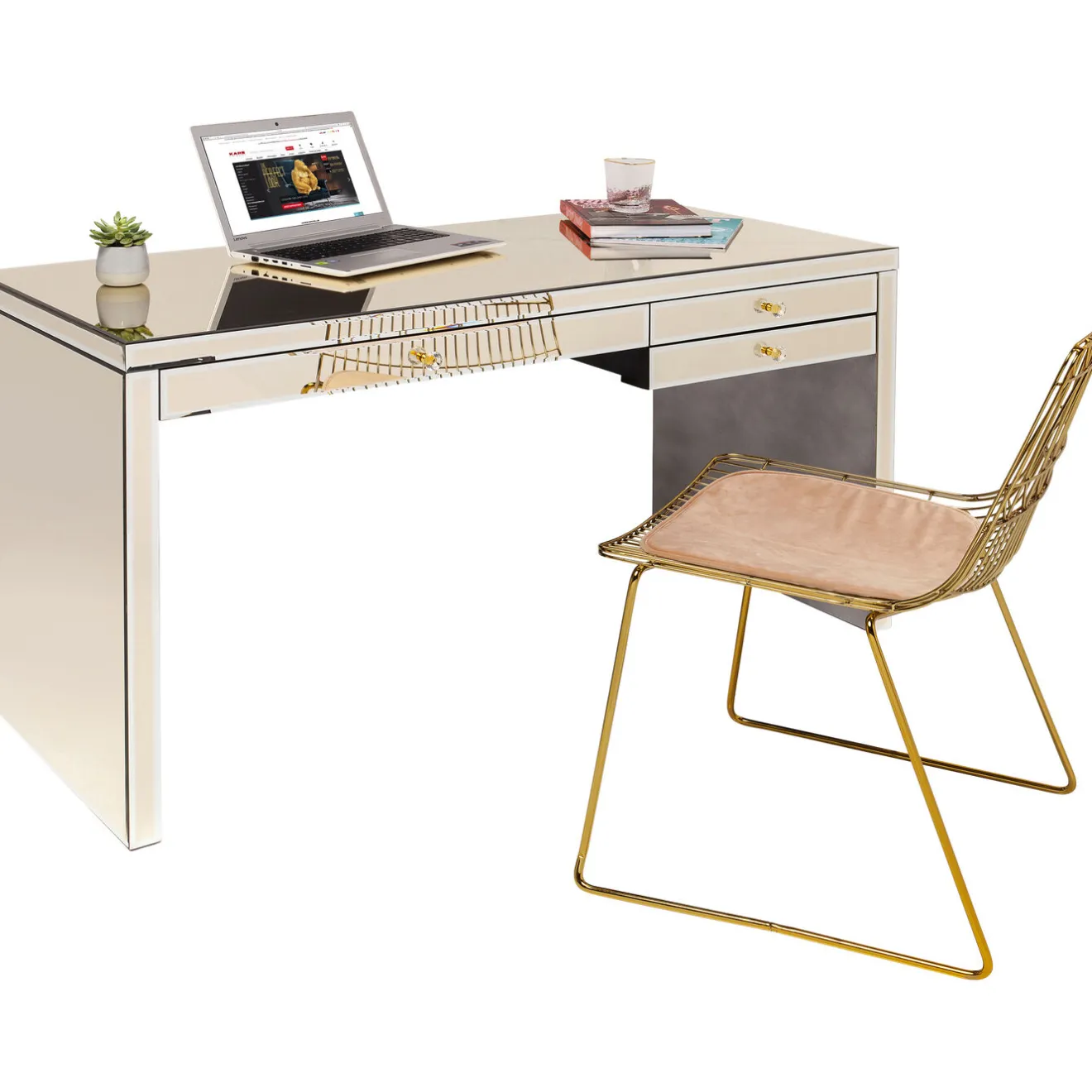 KARE Design Bureaux|Bureau Luxury Champagne 140X60Cm