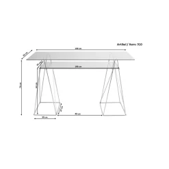 KARE Design Bureaux|Bureau Polar Noir 8Mm Verre Trempe 135X65Cm
