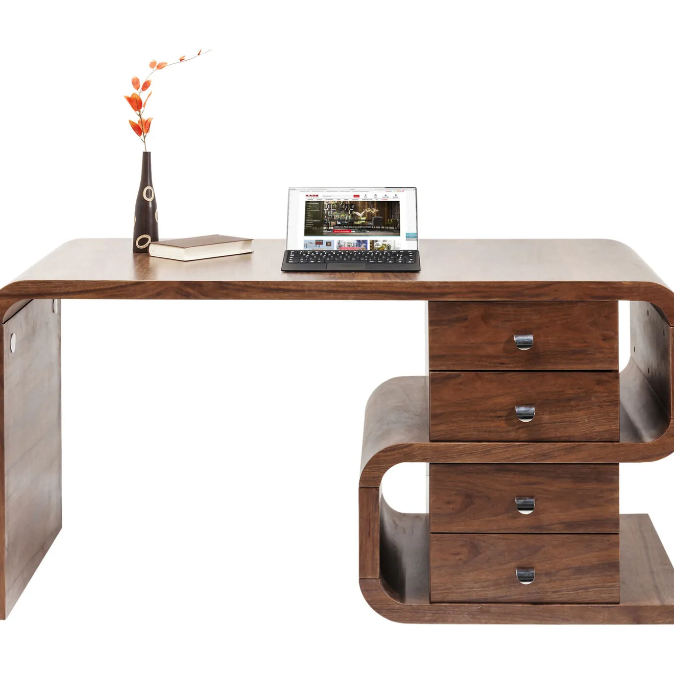 KARE Design Bureaux|Bureau Soft Snake Noyer 150X70Cm