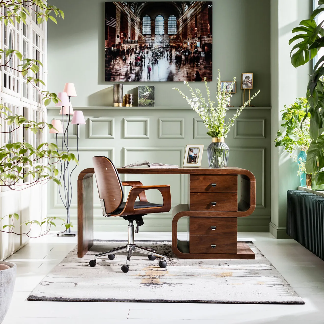 KARE Design Bureaux|Bureau Soft Snake Noyer 150X70Cm