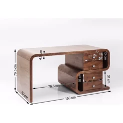 KARE Design Bureaux|Bureau Soft Snake Noyer 150X70Cm