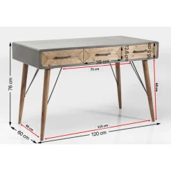 KARE Design Bureaux|Bureau X Factory 3 Tiroirs 120X60Cm