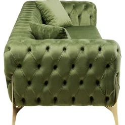 KARE Design 3 Places|Canapés Bellissima 3-Places Velours Vert 240Cm