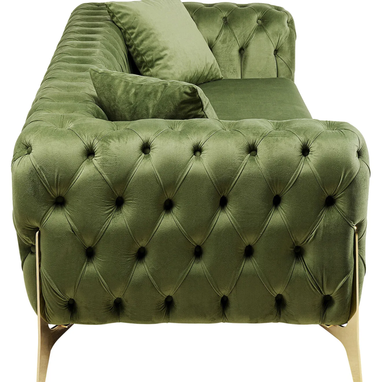 KARE Design 3 Places|Canapés Bellissima 3-Places Velours Vert 240Cm