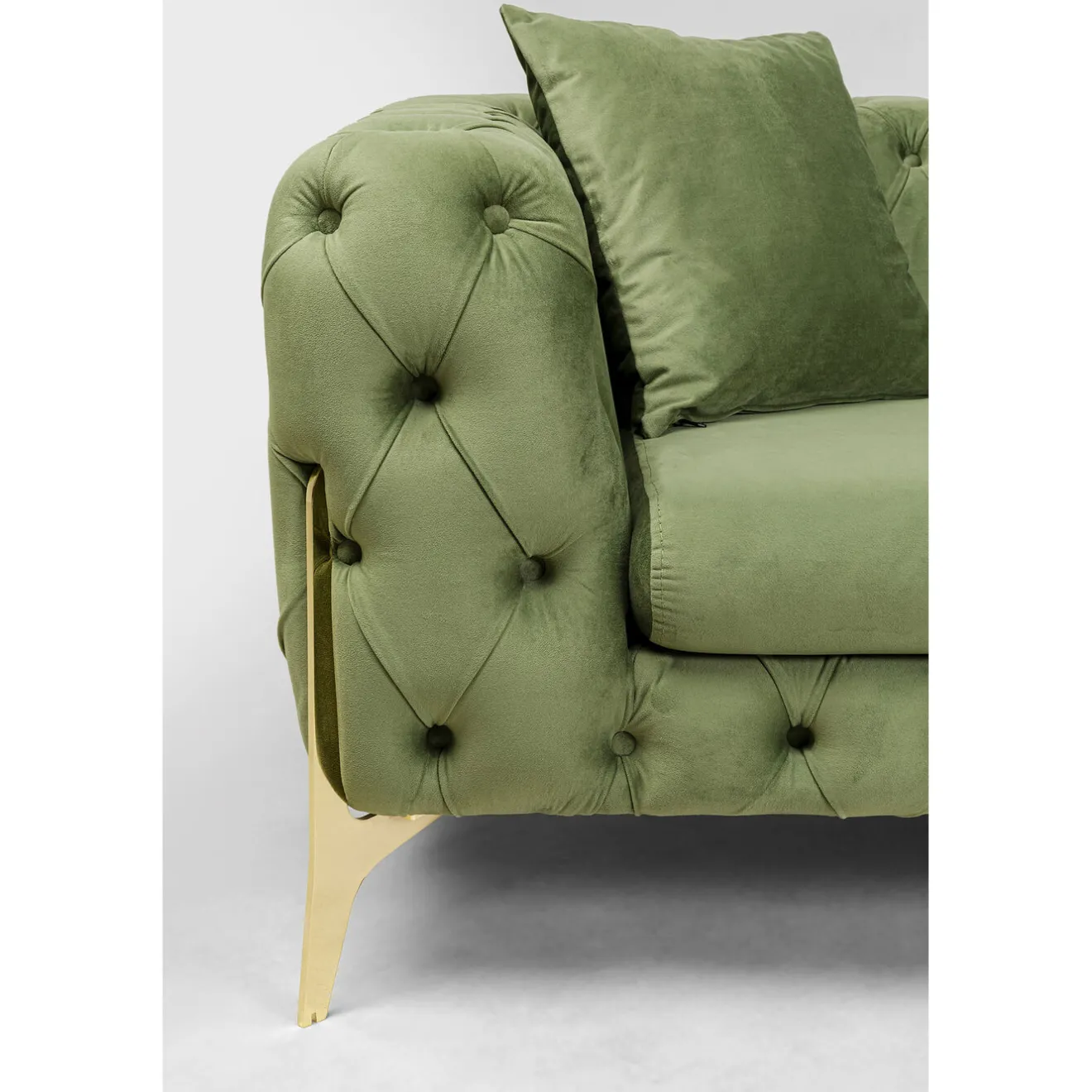 KARE Design 3 Places|Canapés Bellissima 3-Places Velours Vert 240Cm