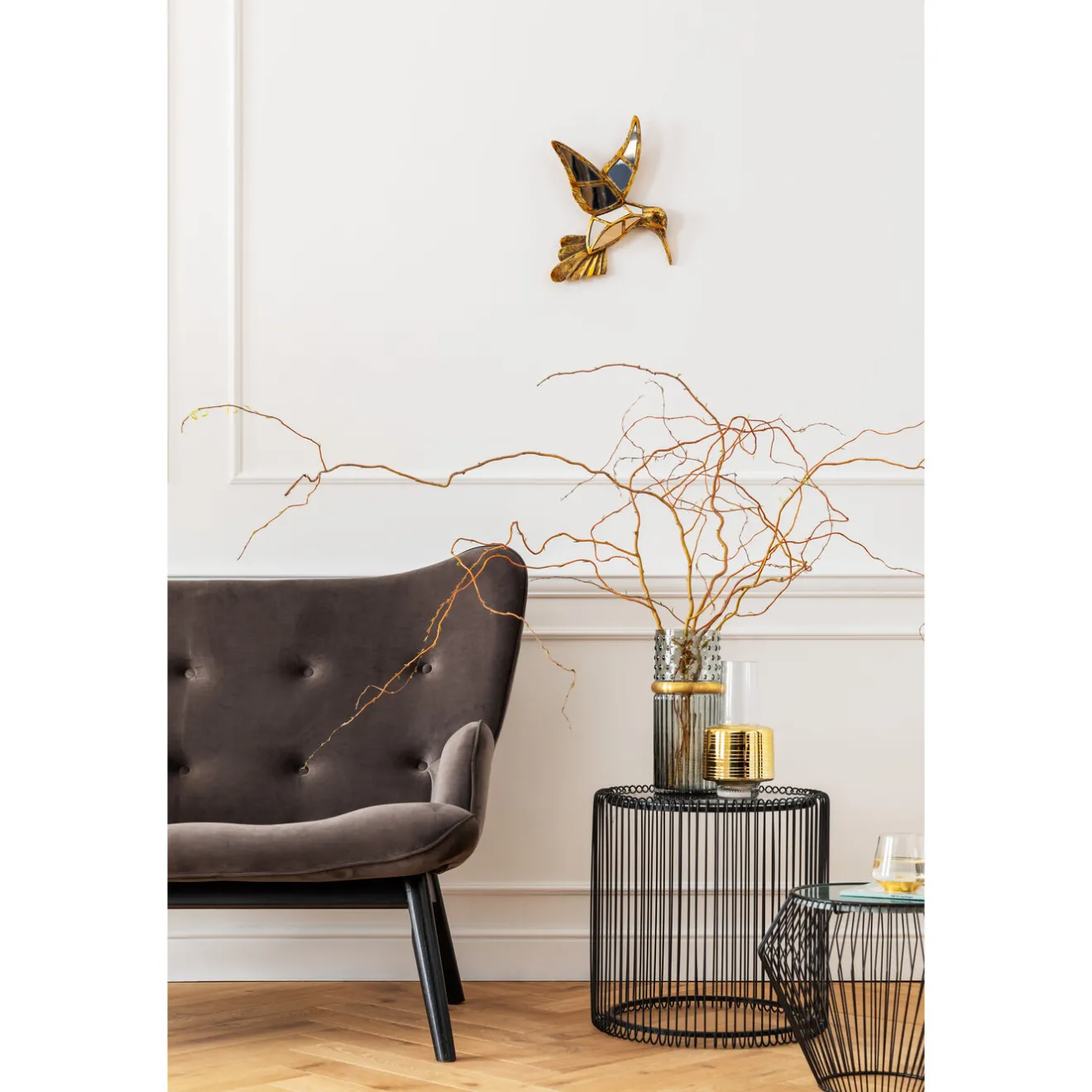 KARE Design 2 Places|Canapés Black Vicky 2-Places Velours Gris