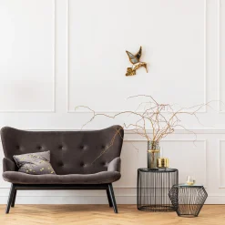 KARE Design 2 Places|Canapés Black Vicky 2-Places Velours Gris