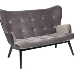 KARE Design 2 Places|Canapés Black Vicky 2-Places Velours Gris