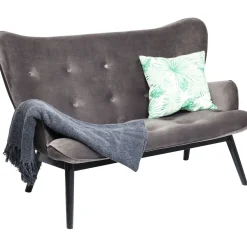 KARE Design 2 Places|Canapés Black Vicky 2-Places Velours Gris
