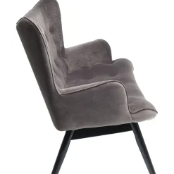 KARE Design 2 Places|Canapés Black Vicky 2-Places Velours Gris