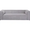 KARE Design 3 Places|Canapés Cubetto Cord 3-Places Gris Clair 220Cm