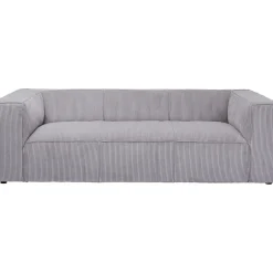 KARE Design 3 Places|Canapés Cubetto Cord 3-Places Gris Clair 220Cm