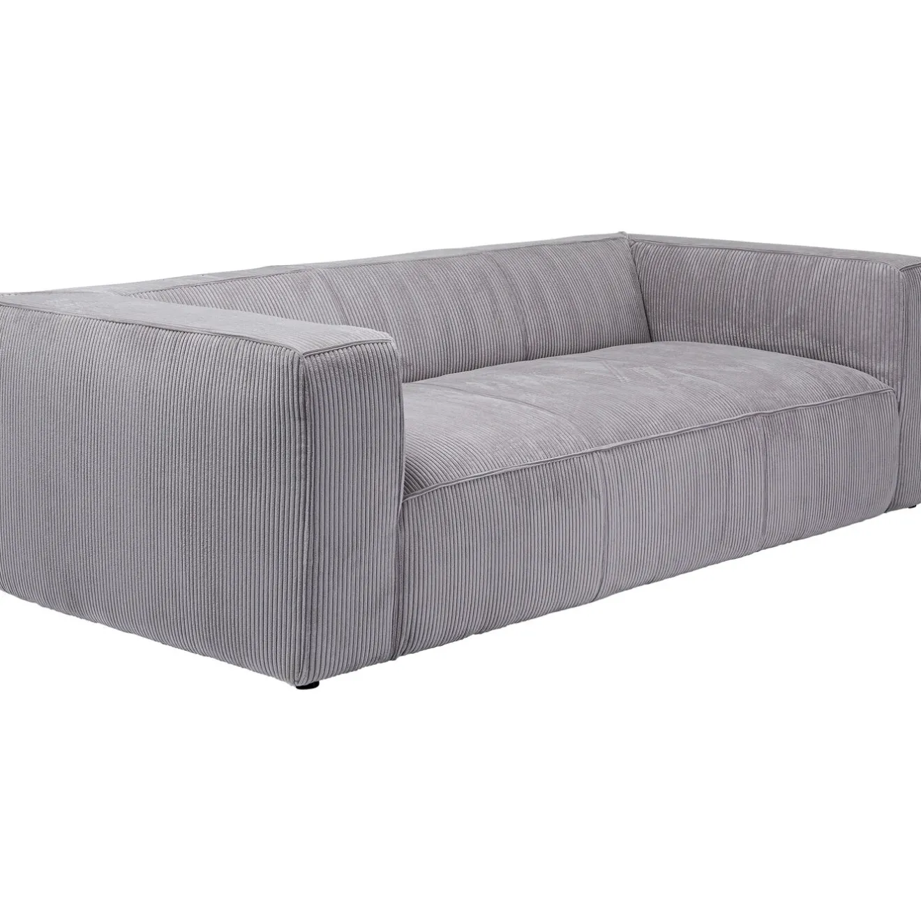 KARE Design 3 Places|Canapés Cubetto Cord 3-Places Gris Clair 220Cm