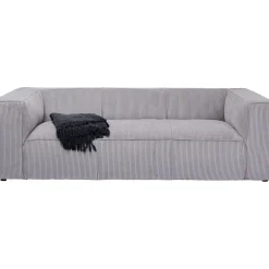 KARE Design 3 Places|Canapés Cubetto Cord 3-Places Gris Clair 220Cm