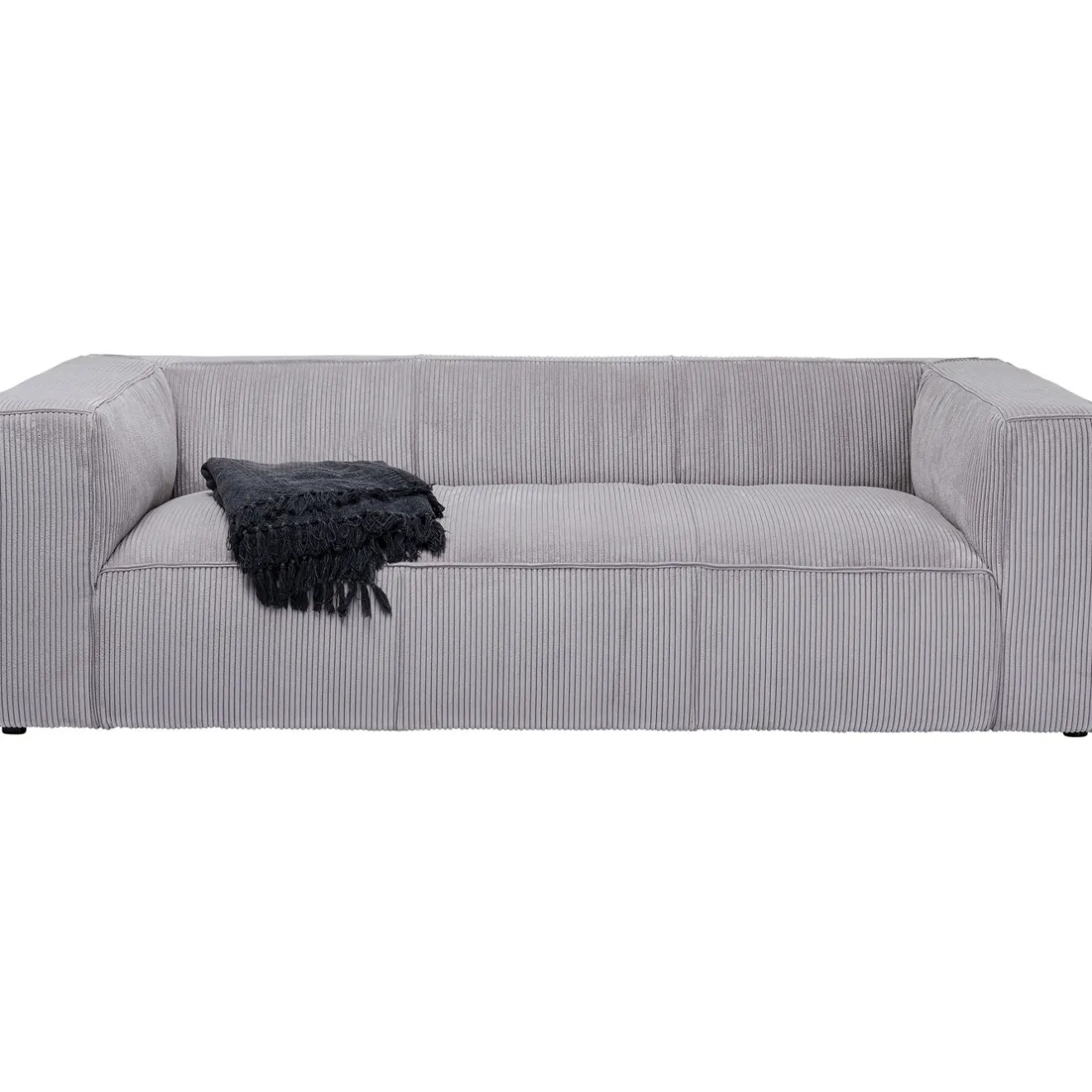 KARE Design 3 Places|Canapés Cubetto Cord 3-Places Gris Clair 220Cm