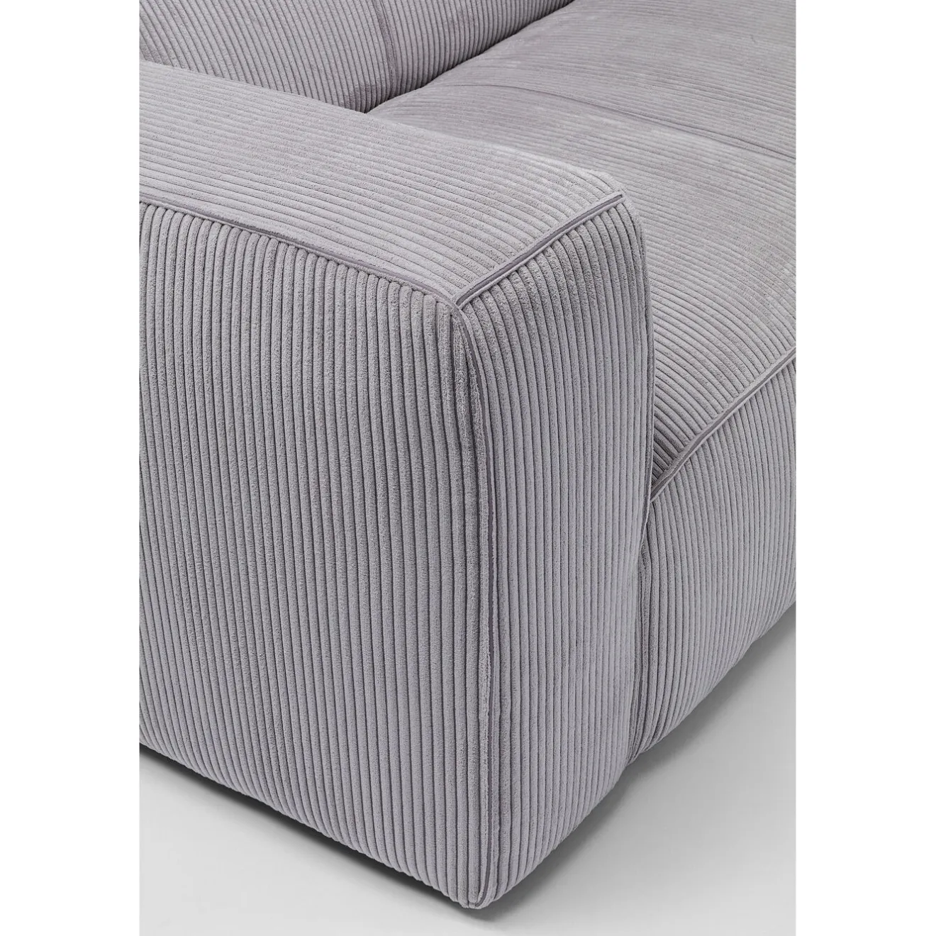 KARE Design 3 Places|Canapés Cubetto Cord 3-Places Gris Clair 220Cm