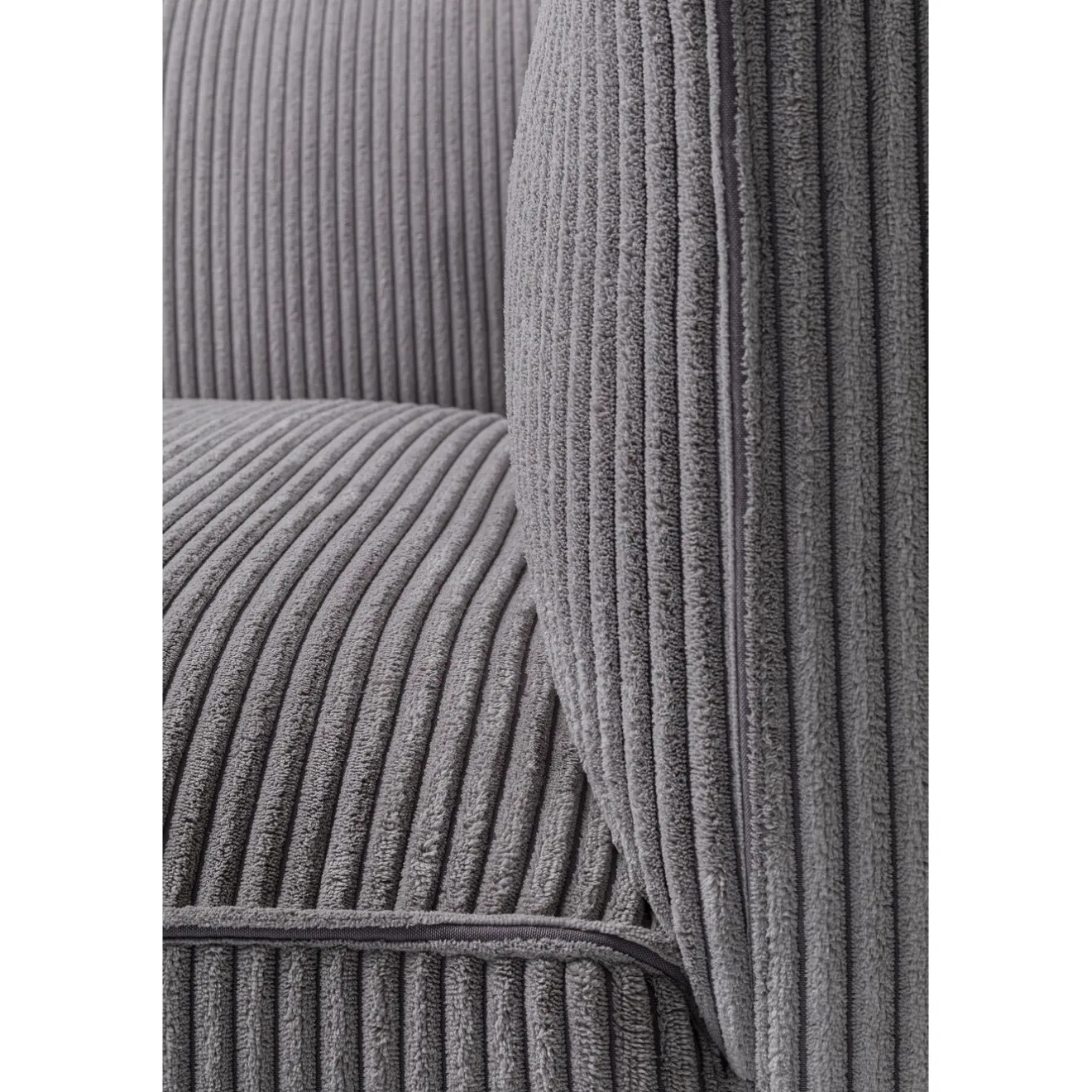 KARE Design 3 Places|Canapés Cubetto Cord 3-Places Gris Clair 220Cm