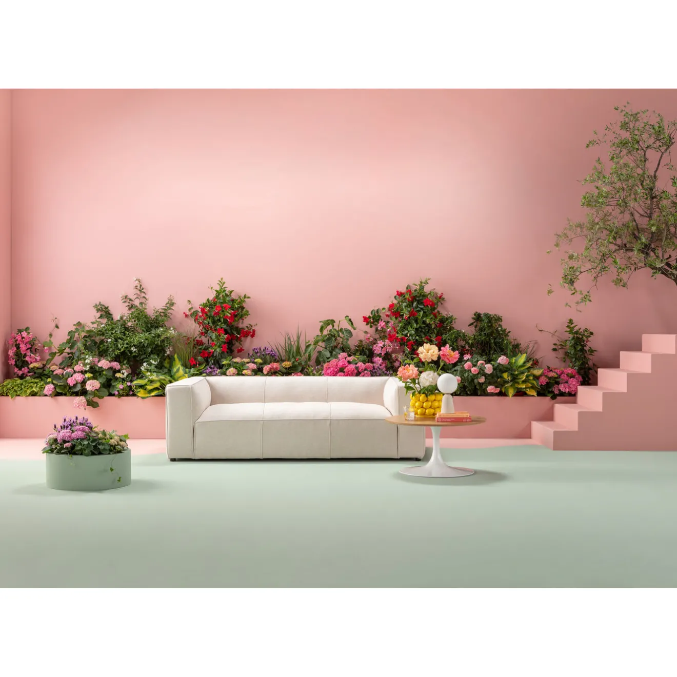 KARE Design 3 Places|Canapés Cubetto 3-Places Creme 220Cm