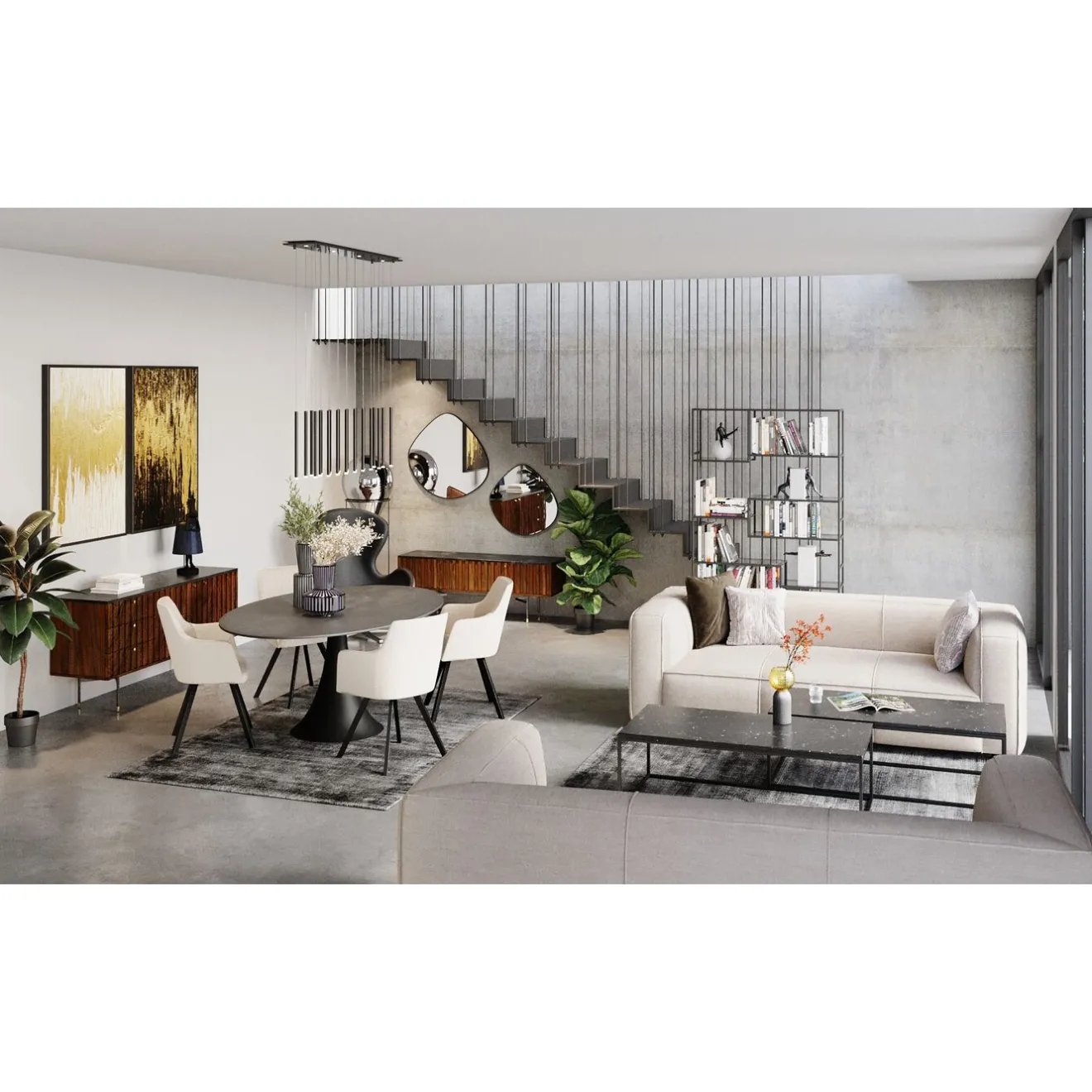 KARE Design 3 Places|Canapés Cubetto 3-Places Creme 220Cm