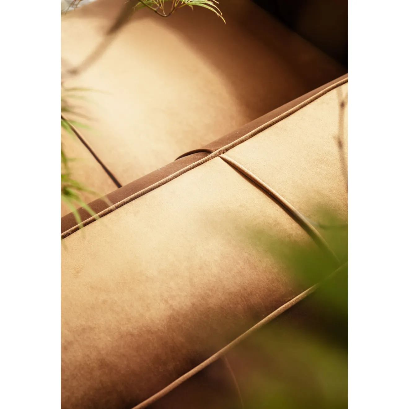 KARE Design 3 Places|Canapés Cubetto 3-Places Velours Marron 220Cm