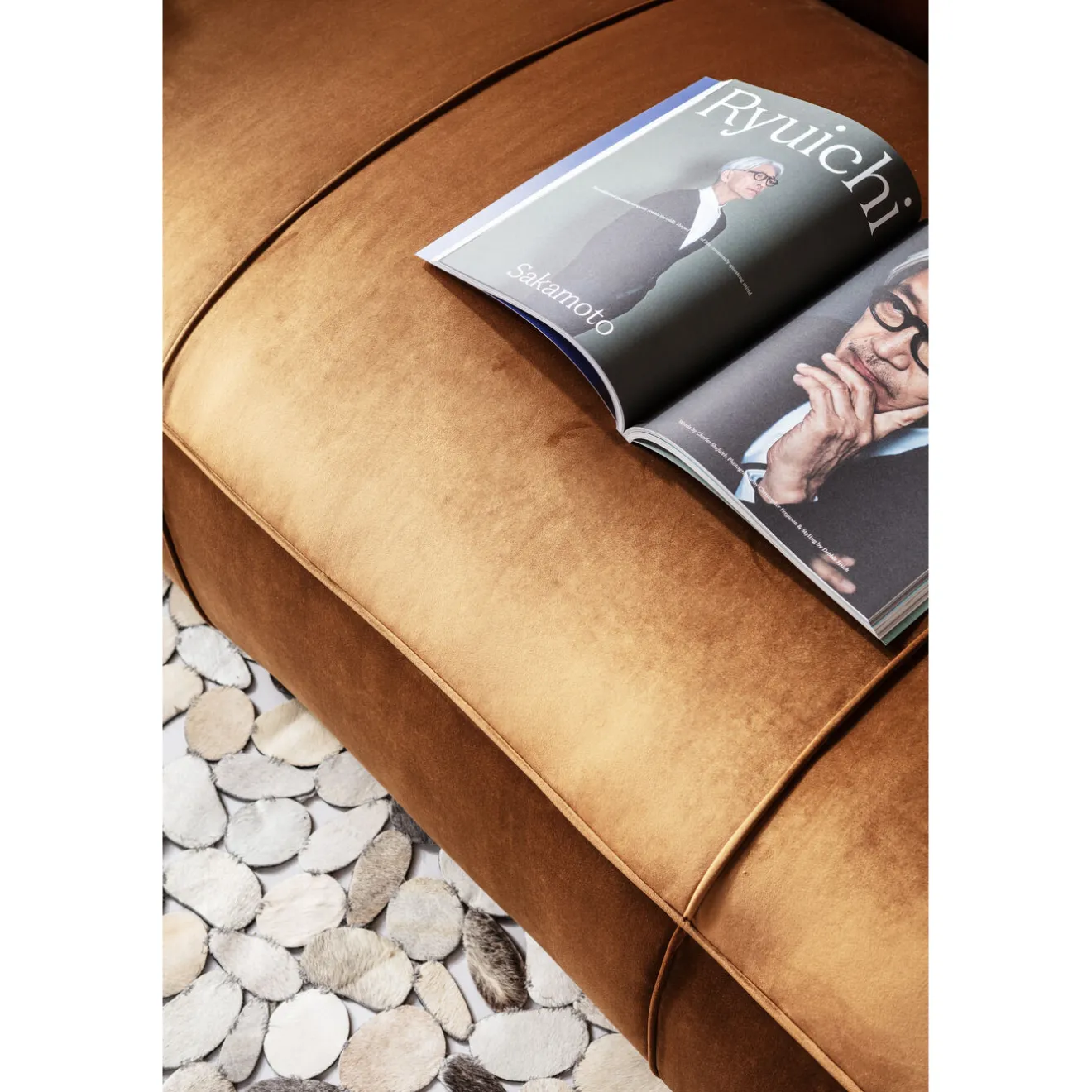 KARE Design 3 Places|Canapés Cubetto 3-Places Velours Marron 220Cm