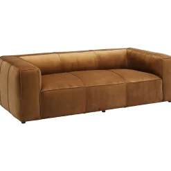 KARE Design 3 Places|Canapés Cubetto 3-Places Velours Marron 220Cm