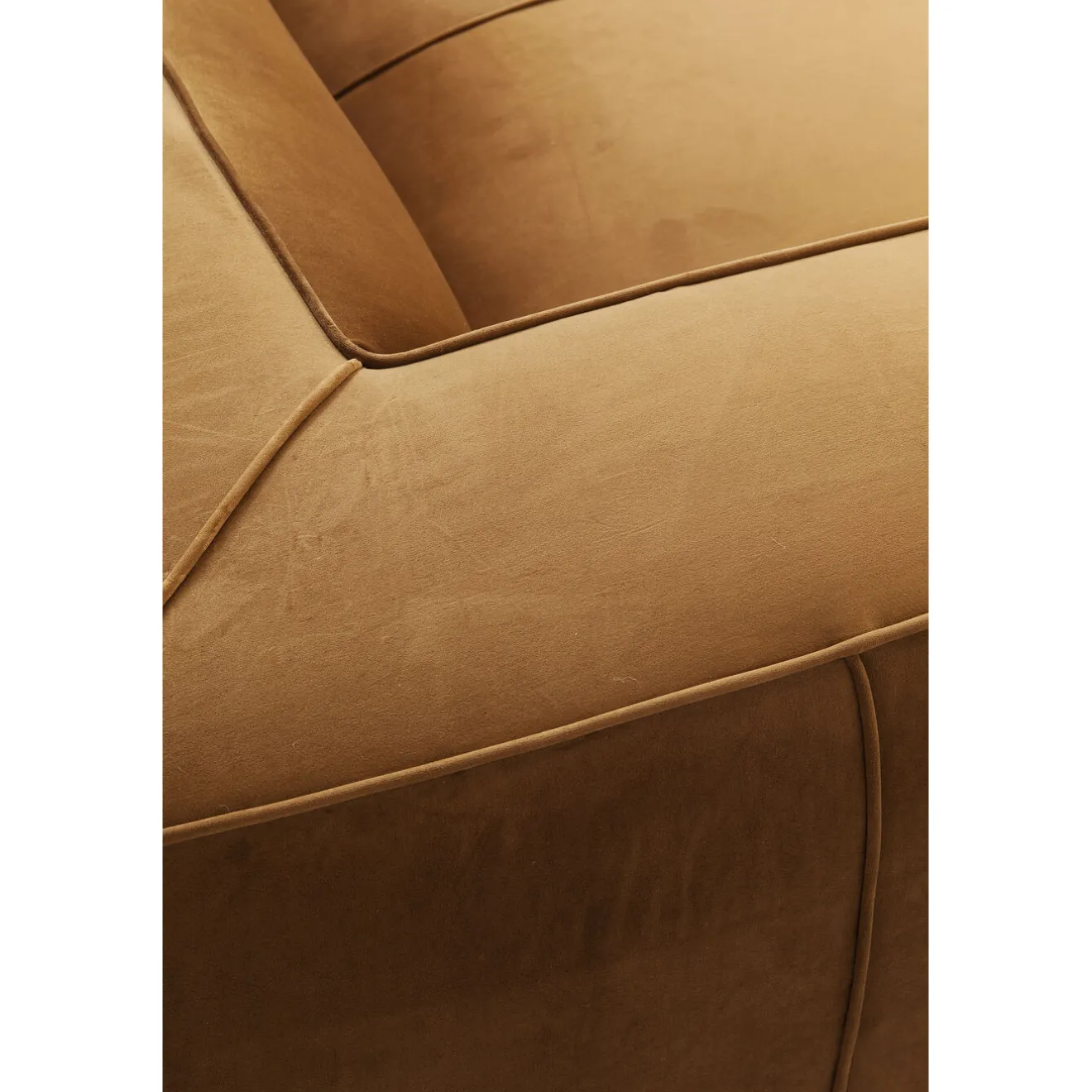 KARE Design 3 Places|Canapés Cubetto 3-Places Velours Marron 220Cm