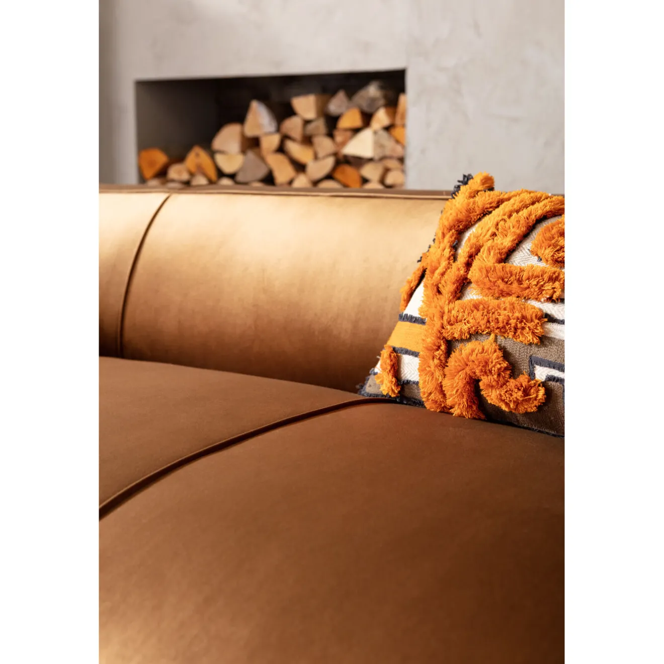 KARE Design 3 Places|Canapés Cubetto 3-Places Velours Marron 220Cm
