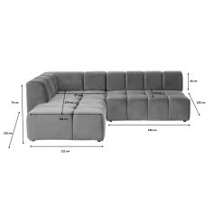 KARE Design Canapés D'Angle|Canapés D Angle Belami Velvet Gris Gauche