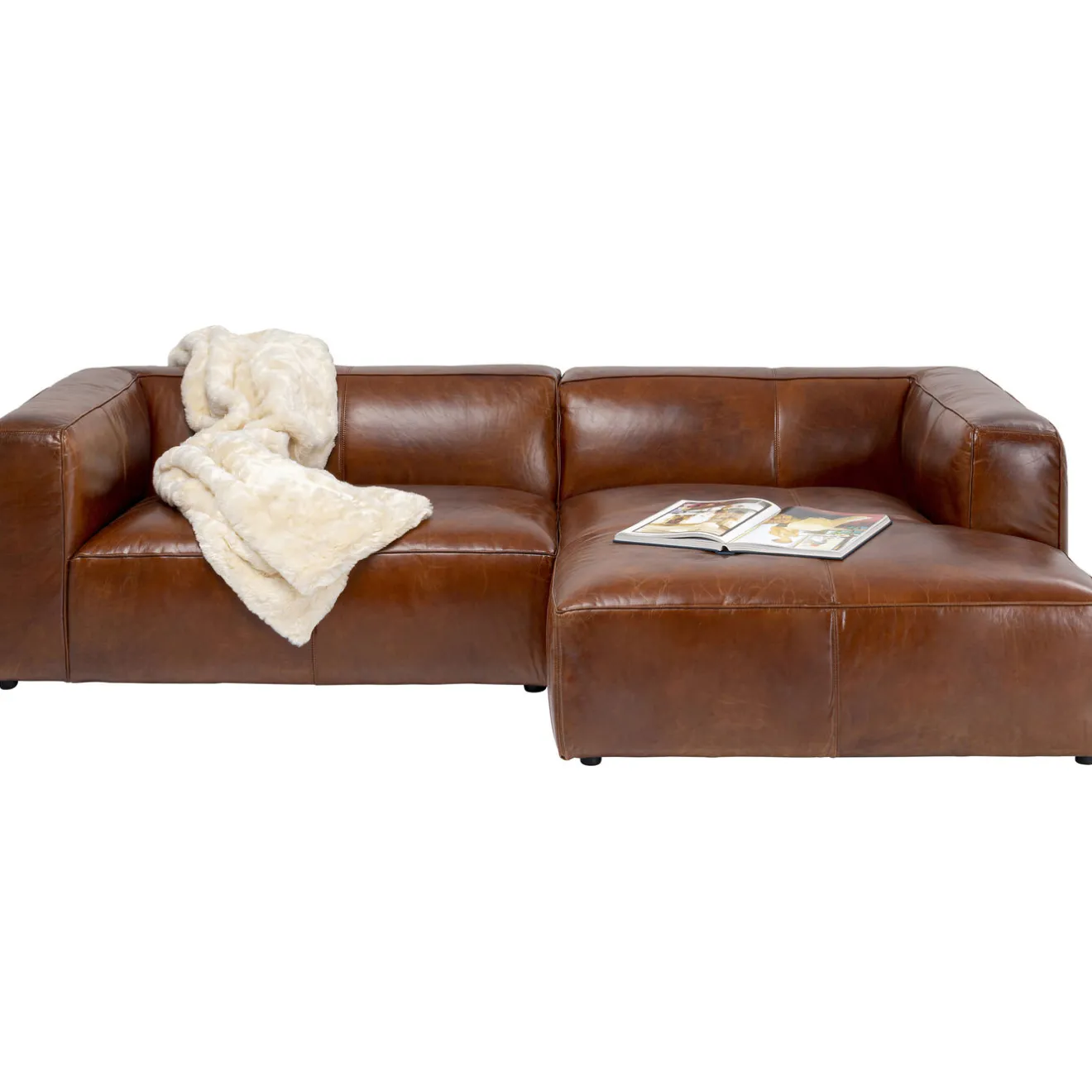 KARE Design Canapés D'Angle|Canapés D Angle Cubetto Cuir Marron