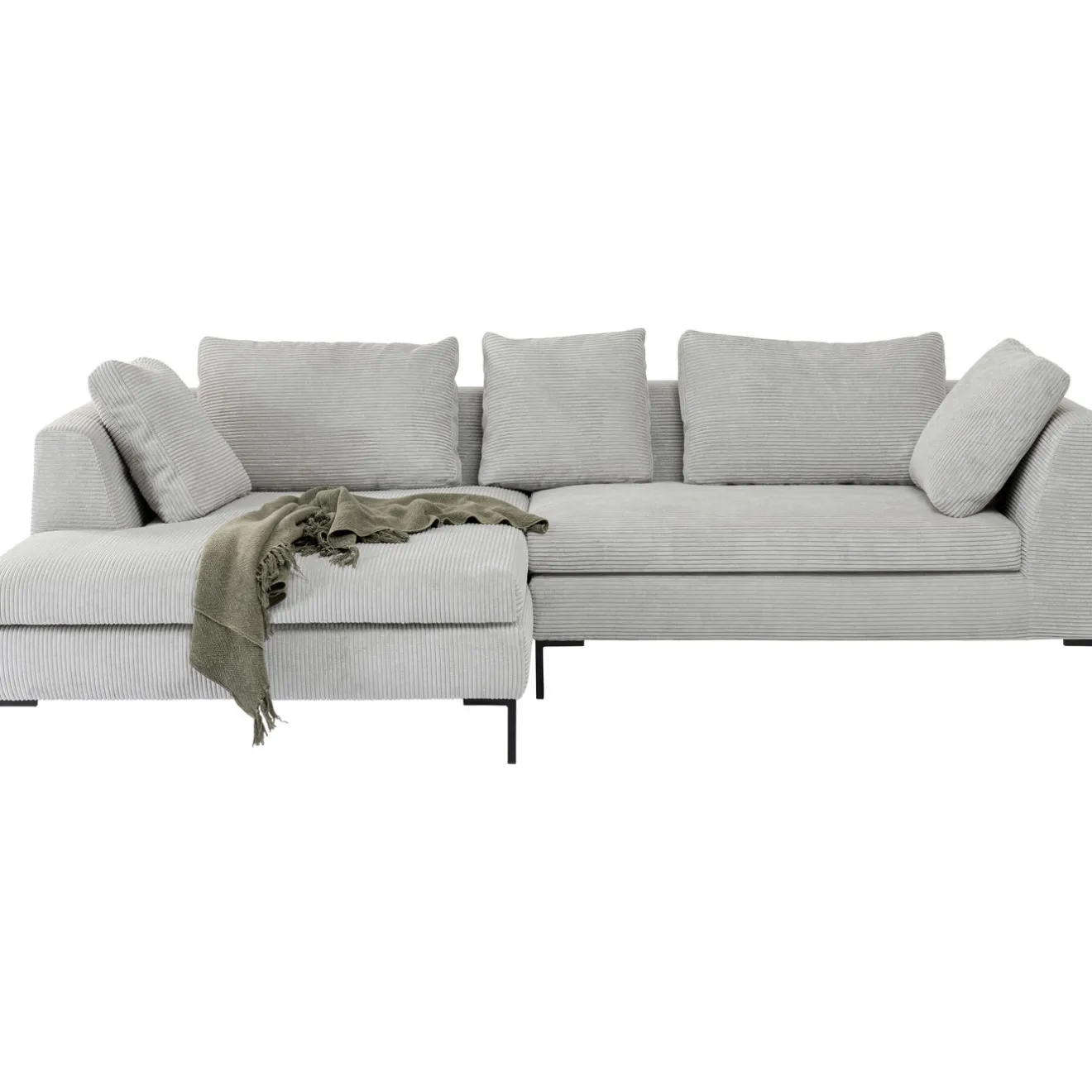 KARE Design Canapés D'Angle|Canapés D Angle Gianni Cord Gris Gauche