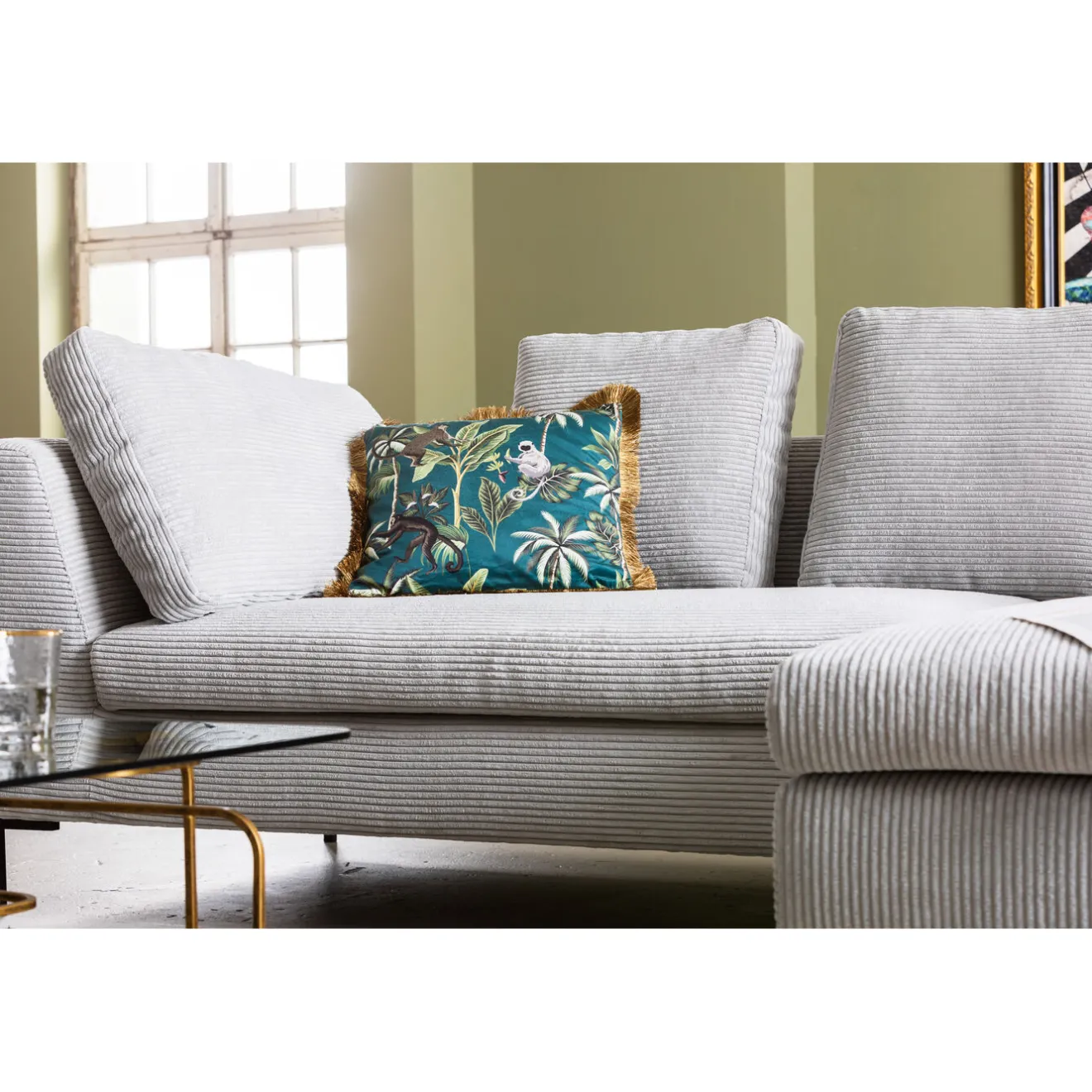 KARE Design Canapés D'Angle|Canapés D Angle Gianni Cord Gris Droite