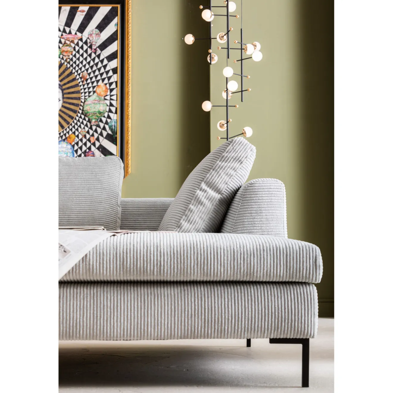 KARE Design Canapés D'Angle|Canapés D Angle Gianni Cord Gris Droite