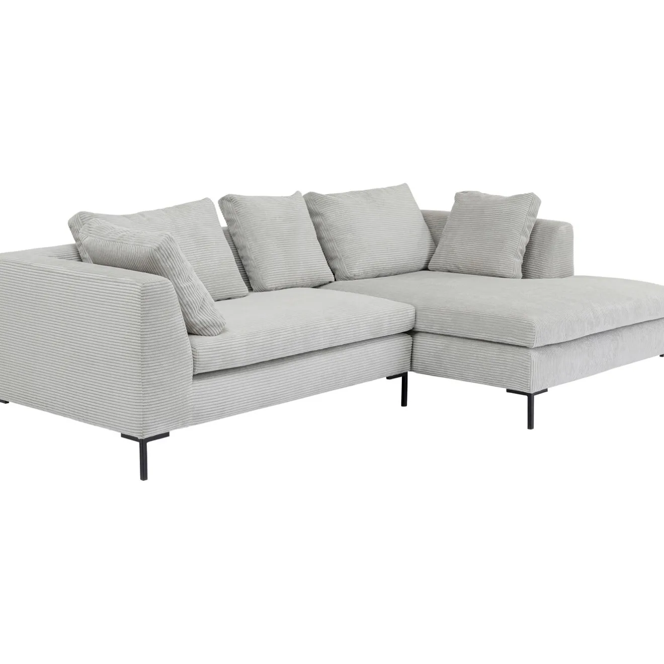 KARE Design Canapés D'Angle|Canapés D Angle Gianni Cord Gris Droite