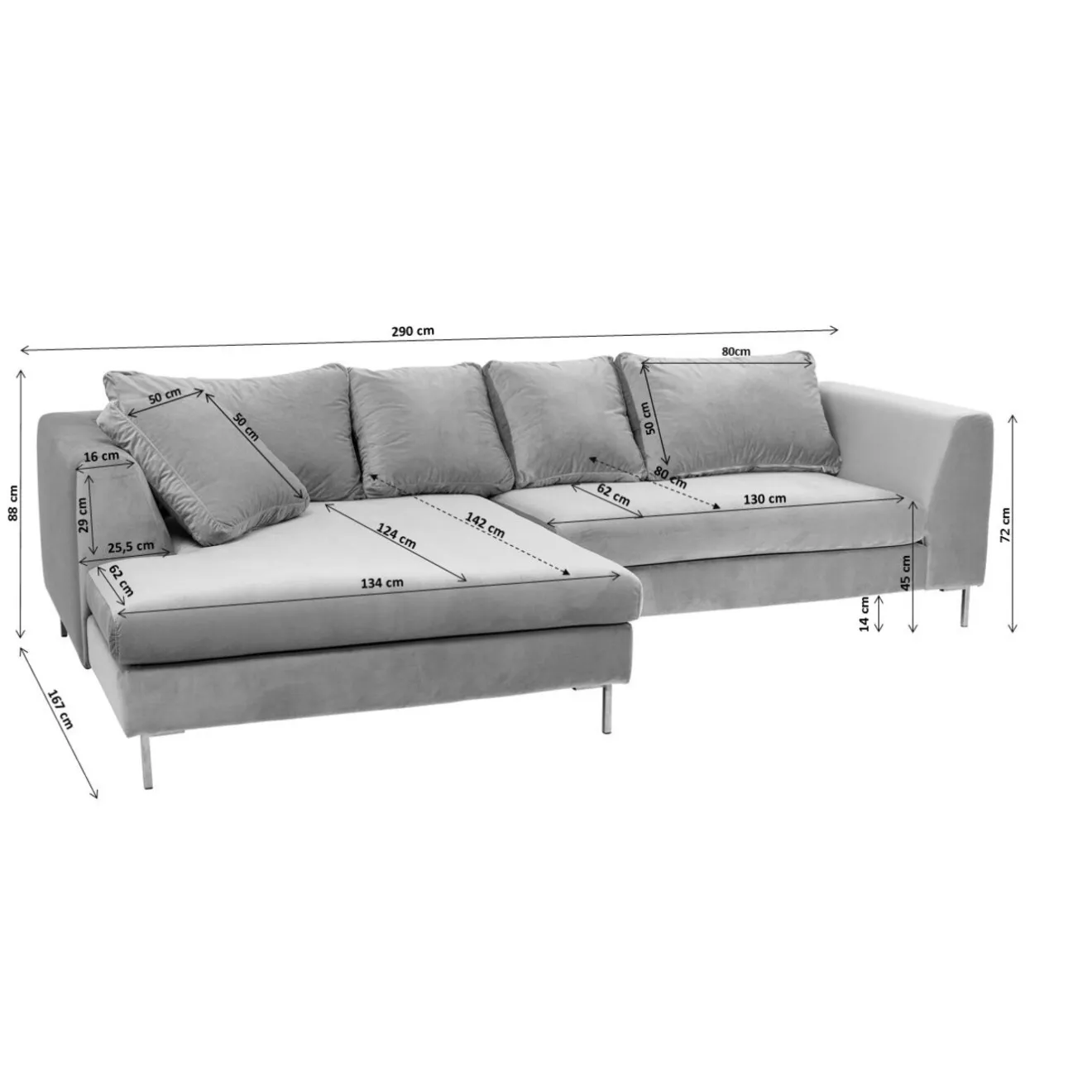 KARE Design Canapés D'Angle|Canapés D Angle Gianni Creme Droite