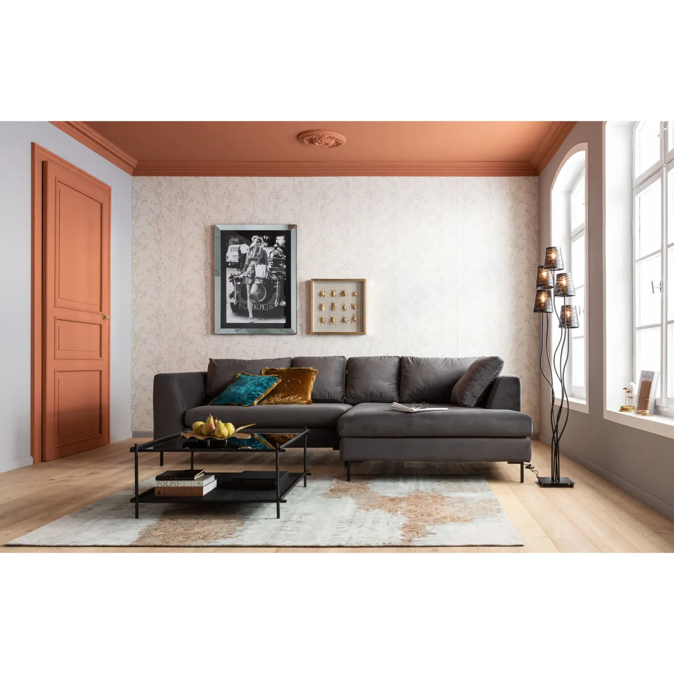 KARE Design Canapés D'Angle|Canapés D Angle Gianni Droite Gris-Noir