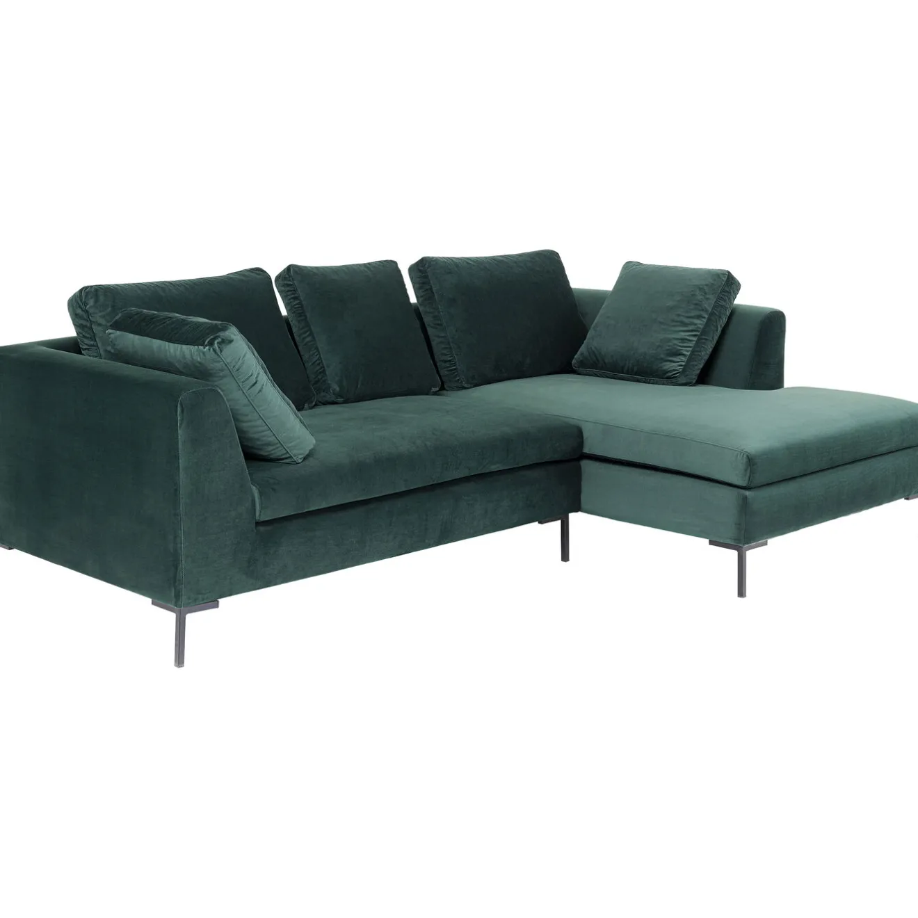 KARE Design Canapés D'Angle|Canapés D Angle Gianni Pm Velours Vert Fonce Droite