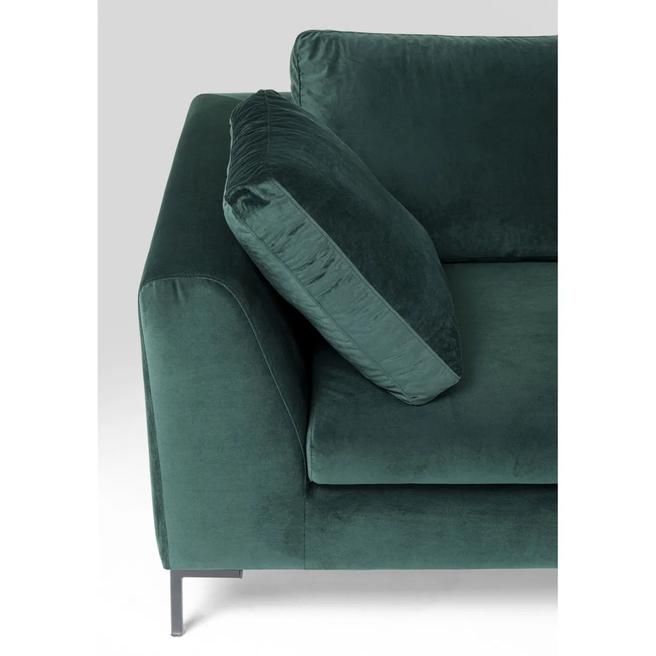 KARE Design Canapés D'Angle|Canapés D Angle Gianni Pm Velours Vert Fonce Droite