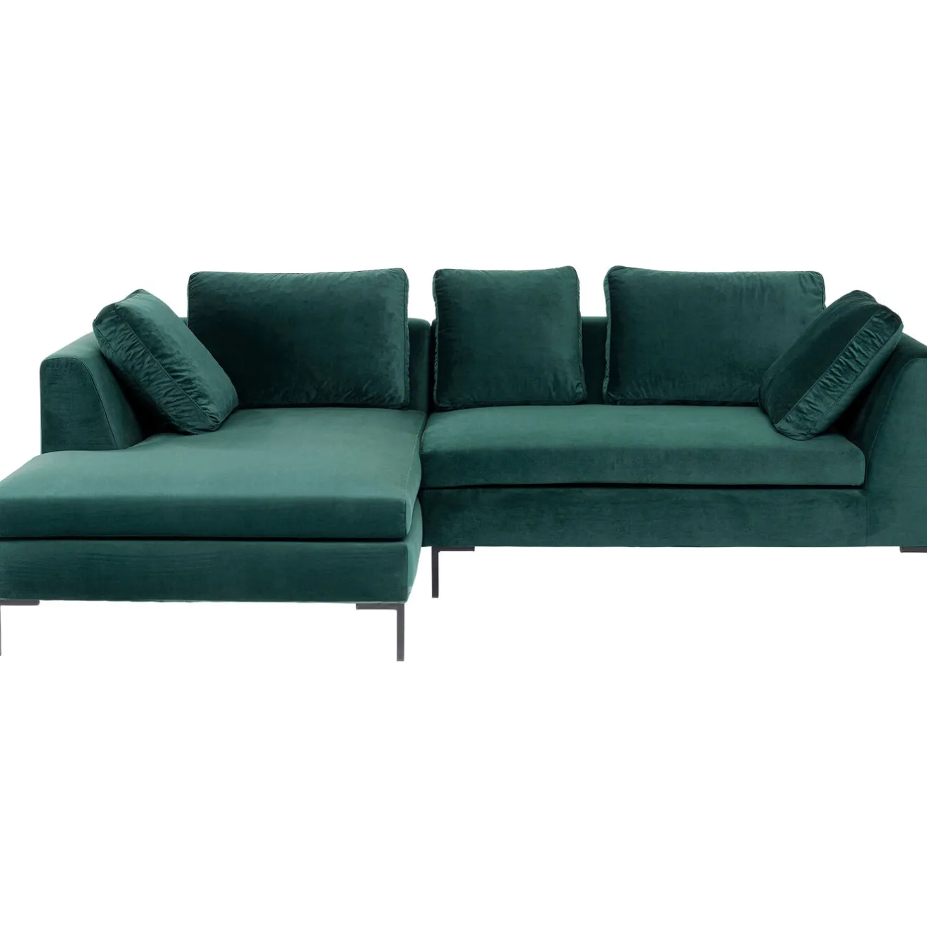 KARE Design Canapés D'Angle|Canapés D Angle Gianni Pm Velours Vert Fonce Gauche