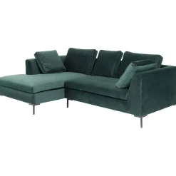 KARE Design Canapés D'Angle|Canapés D Angle Gianni Pm Velours Vert Fonce Gauche