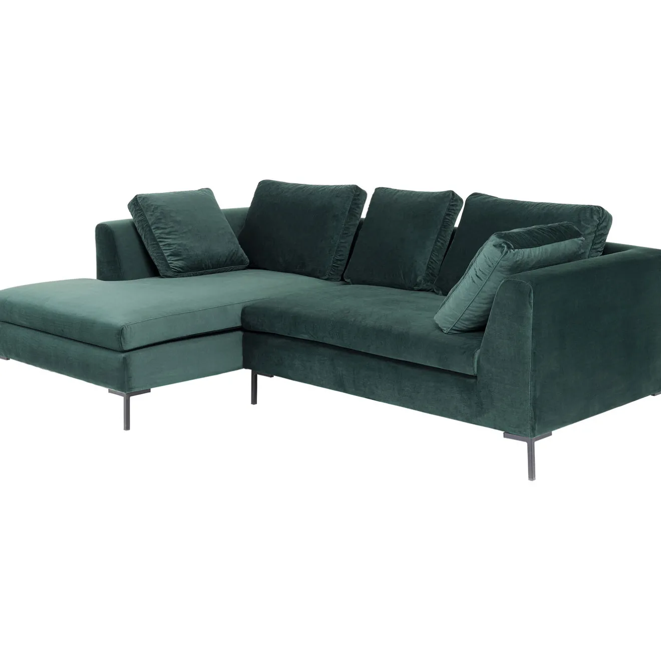 KARE Design Canapés D'Angle|Canapés D Angle Gianni Pm Velours Vert Fonce Gauche