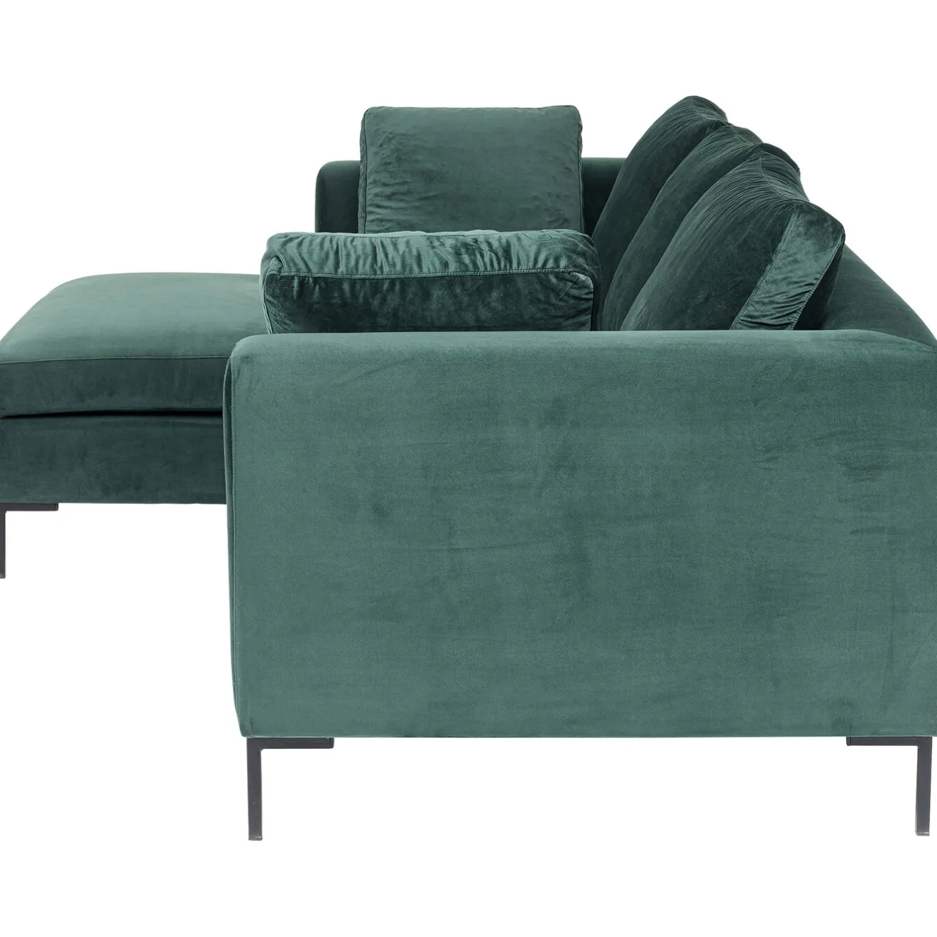 KARE Design Canapés D'Angle|Canapés D Angle Gianni Pm Velours Vert Fonce Gauche