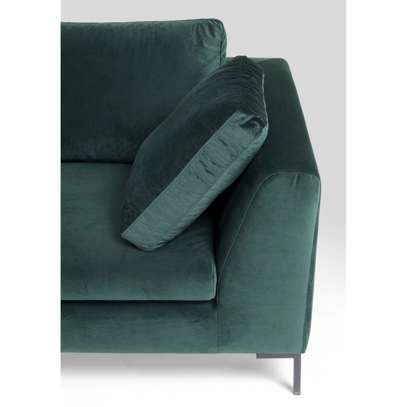 KARE Design Canapés D'Angle|Canapés D Angle Gianni Pm Velours Vert Fonce Gauche