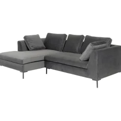 KARE Design Canapés D'Angle|Canapés D Angle Gianni Pm Velours Gris Gauche