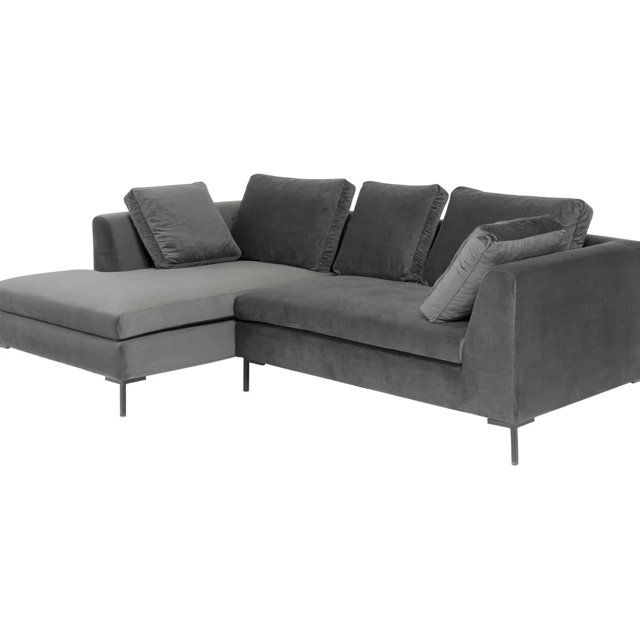 KARE Design Canapés D'Angle|Canapés D Angle Gianni Pm Velours Gris Gauche