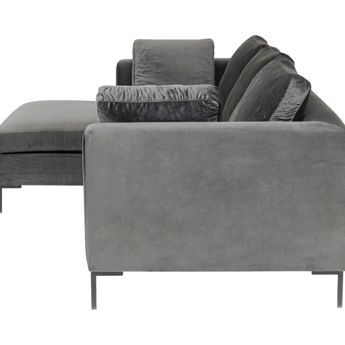 KARE Design Canapés D'Angle|Canapés D Angle Gianni Pm Velours Gris Gauche