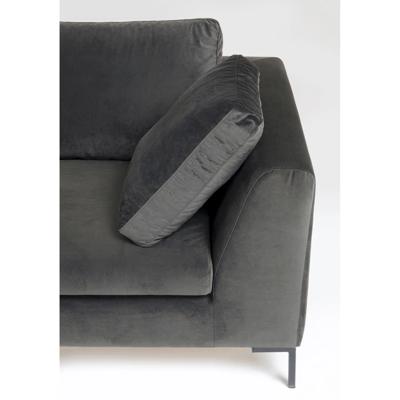 KARE Design Canapés D'Angle|Canapés D Angle Gianni Pm Velours Gris Gauche