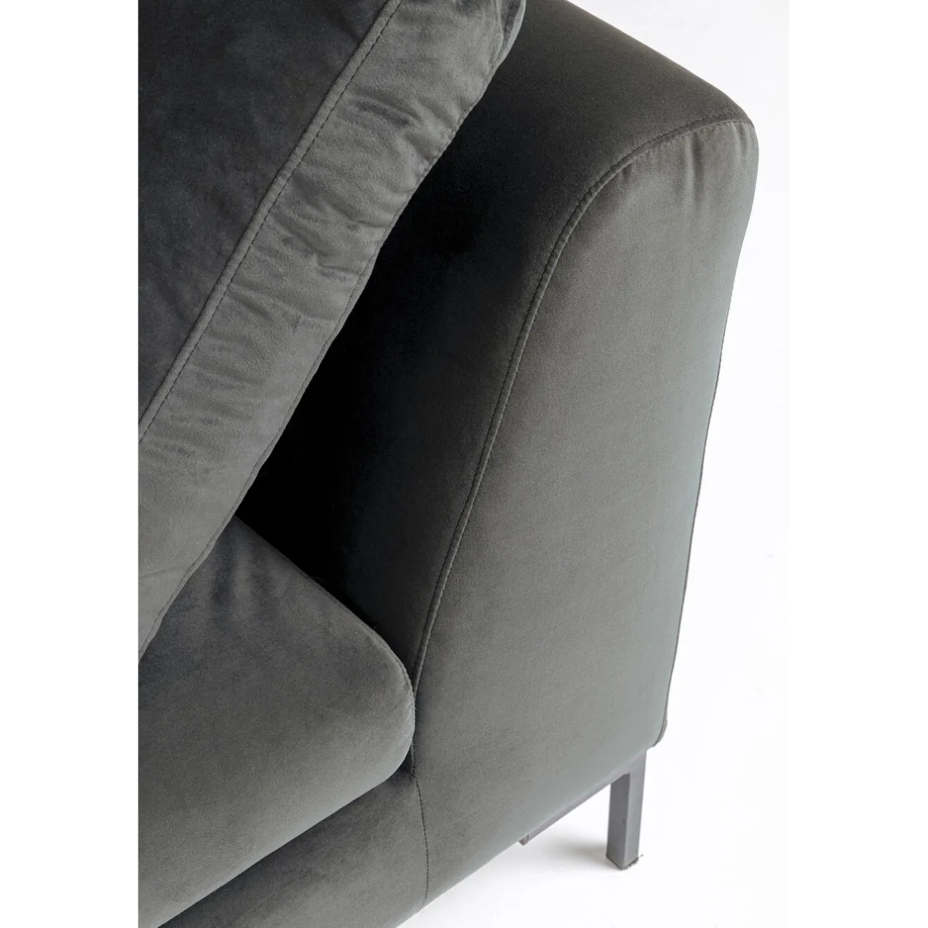 KARE Design Canapés D'Angle|Canapés D Angle Gianni Pm Velours Gris Gauche